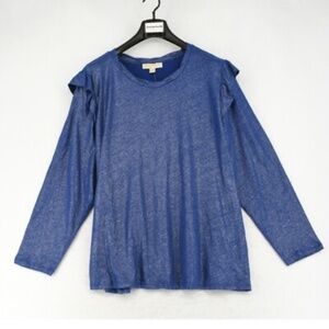 Michael Kors blue ruffle T shirt
